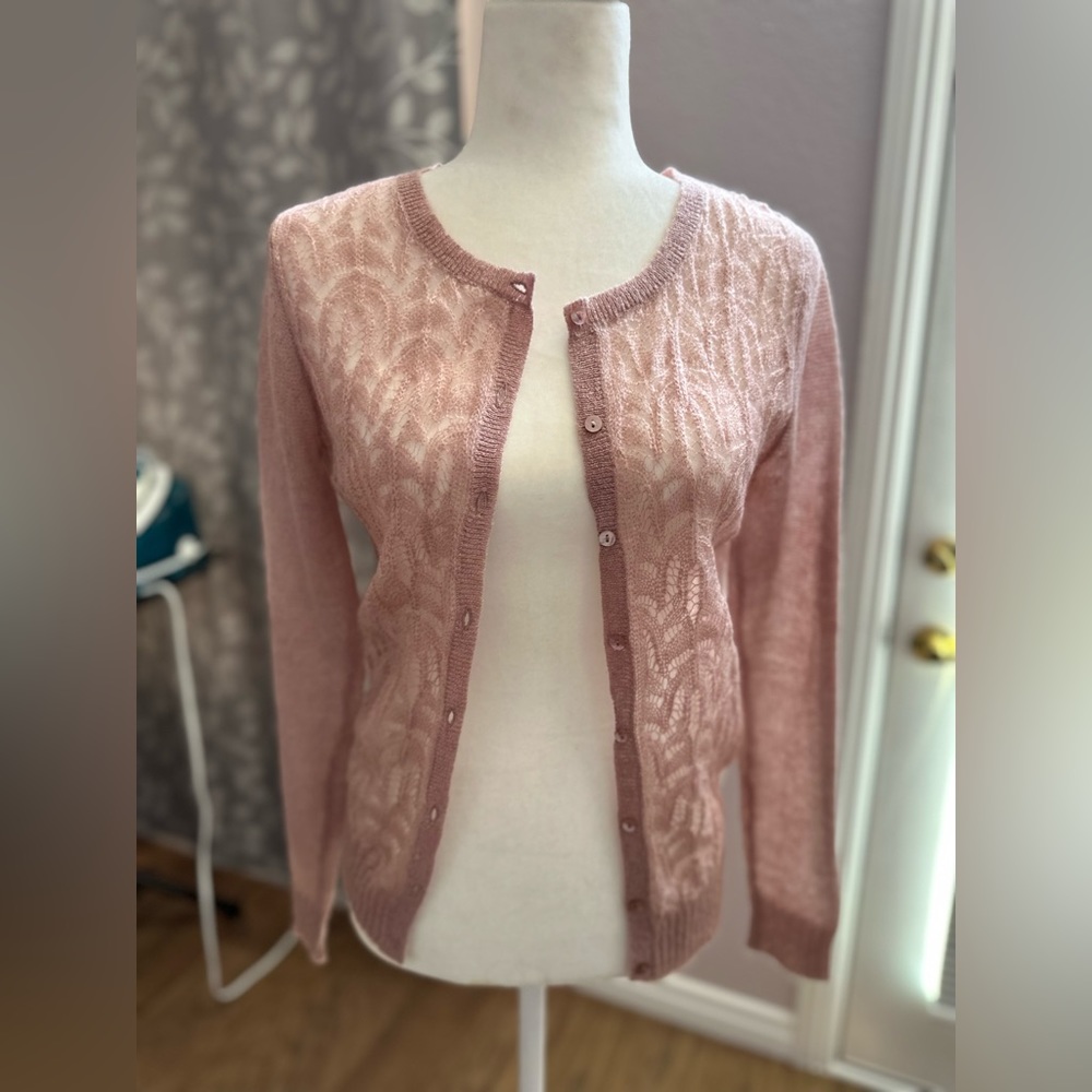 Mauve pink delicate cardigan size small